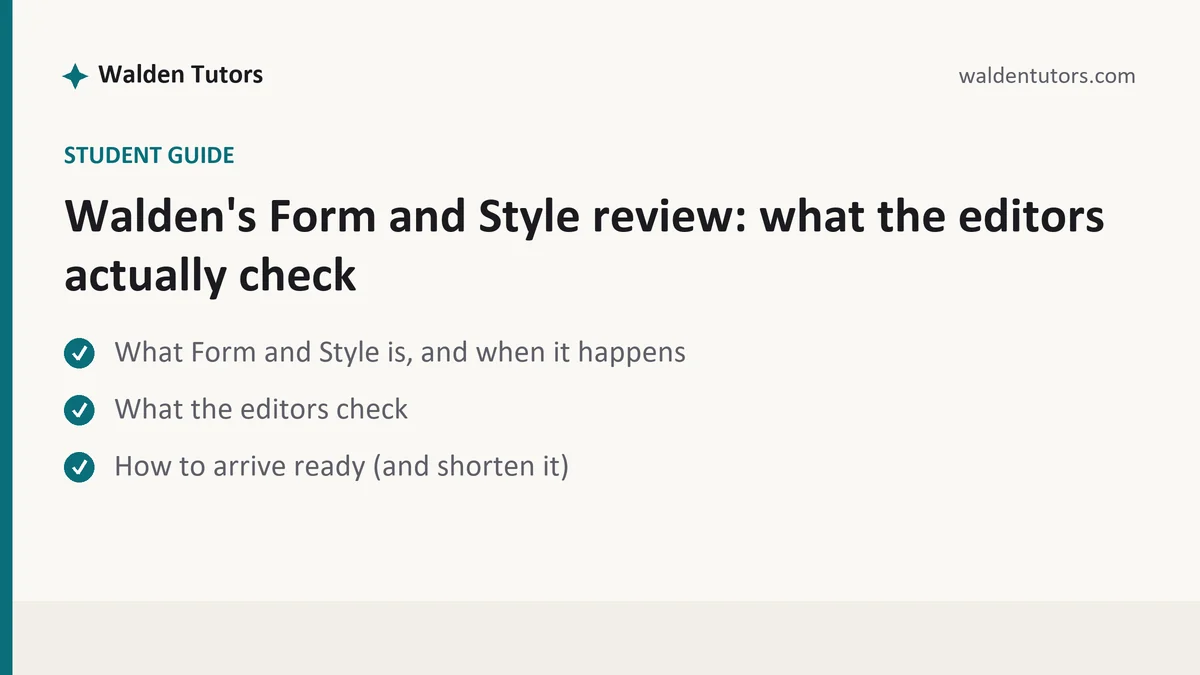 Walden's Form and Style review: what the editors actually check, a Walden student guide, from Walden Tutors